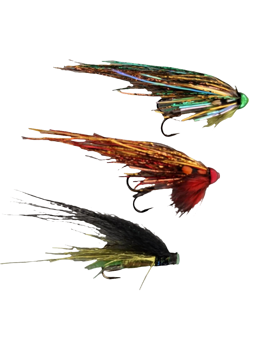 Salmon Flies 3pcs, Nidelv Fw, Gaula Cognac Fw, Nidelvens Dronning. 6cm.