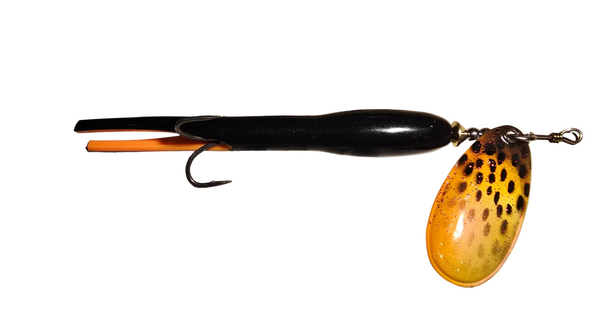 FOXN Flying C Salmonspinner 32 gram. Black & Orange tail