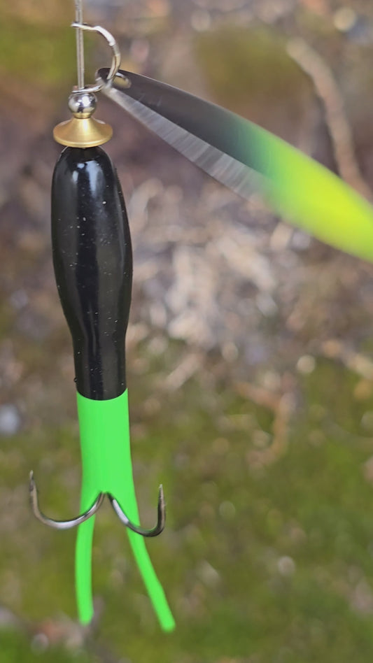 FOXN Flying C Salmon Spinner 25gr. Nidelvens Dronning. Upstream/Downstream