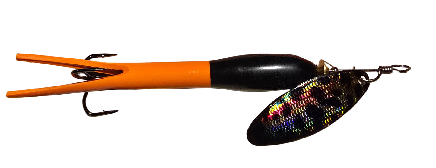 FOXN Salmon Spinner Flying C 32gr. Black and Orange. Holographic. Upstream/Downstream.